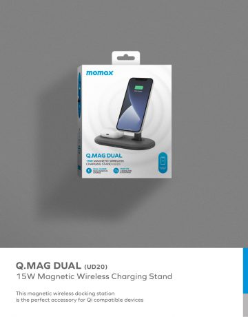 Momax Q.Mag Dual 二合一磁吸桌面無線充 UD20