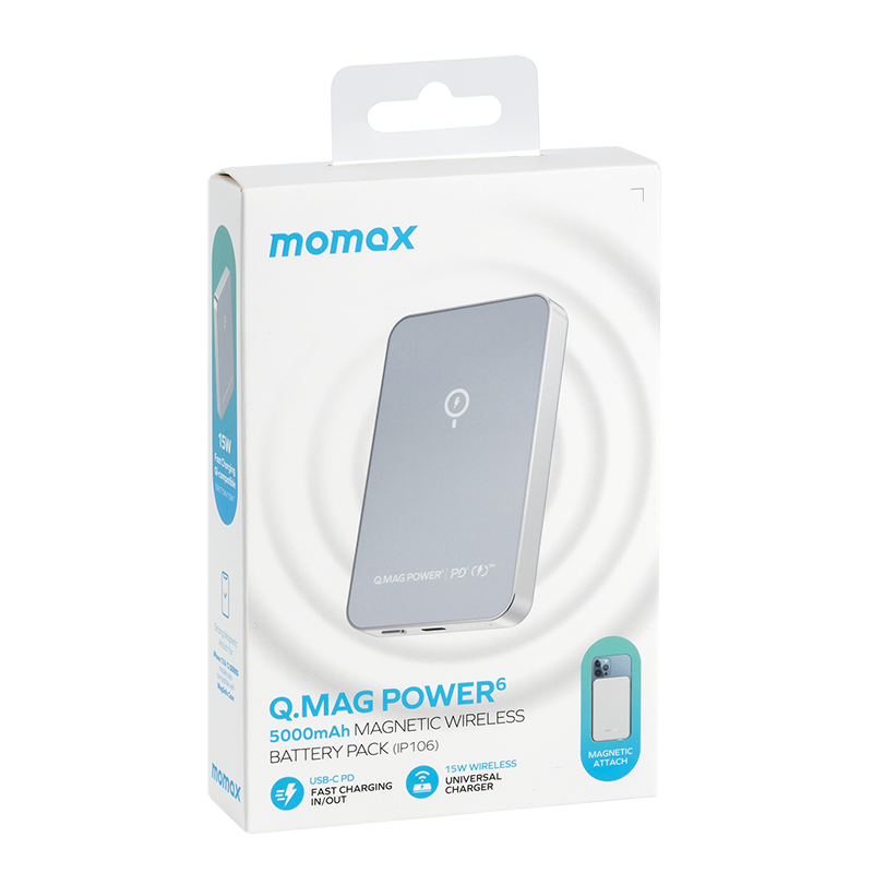 Momax Q.Mag Power 6 磁吸無線充流動電源 5000mAh IP106-28