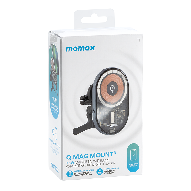 Momax Q.Mag Mount 3 15W 磁吸無線充電車載支架 CM20-12