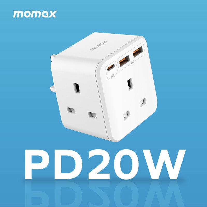 Momax ONEPLUG PD20W 2A1C 3位萬能插蘇 US8