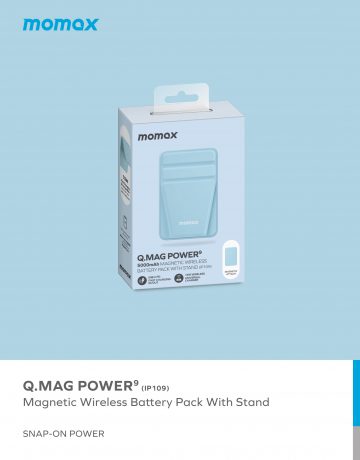 Momax Q.Mag Power 9 磁吸無線流動充連支架 5000mAh iP109