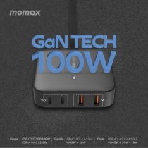 Momax ONEPLUG 100W 四輸出 GaN 充電座 UM33
