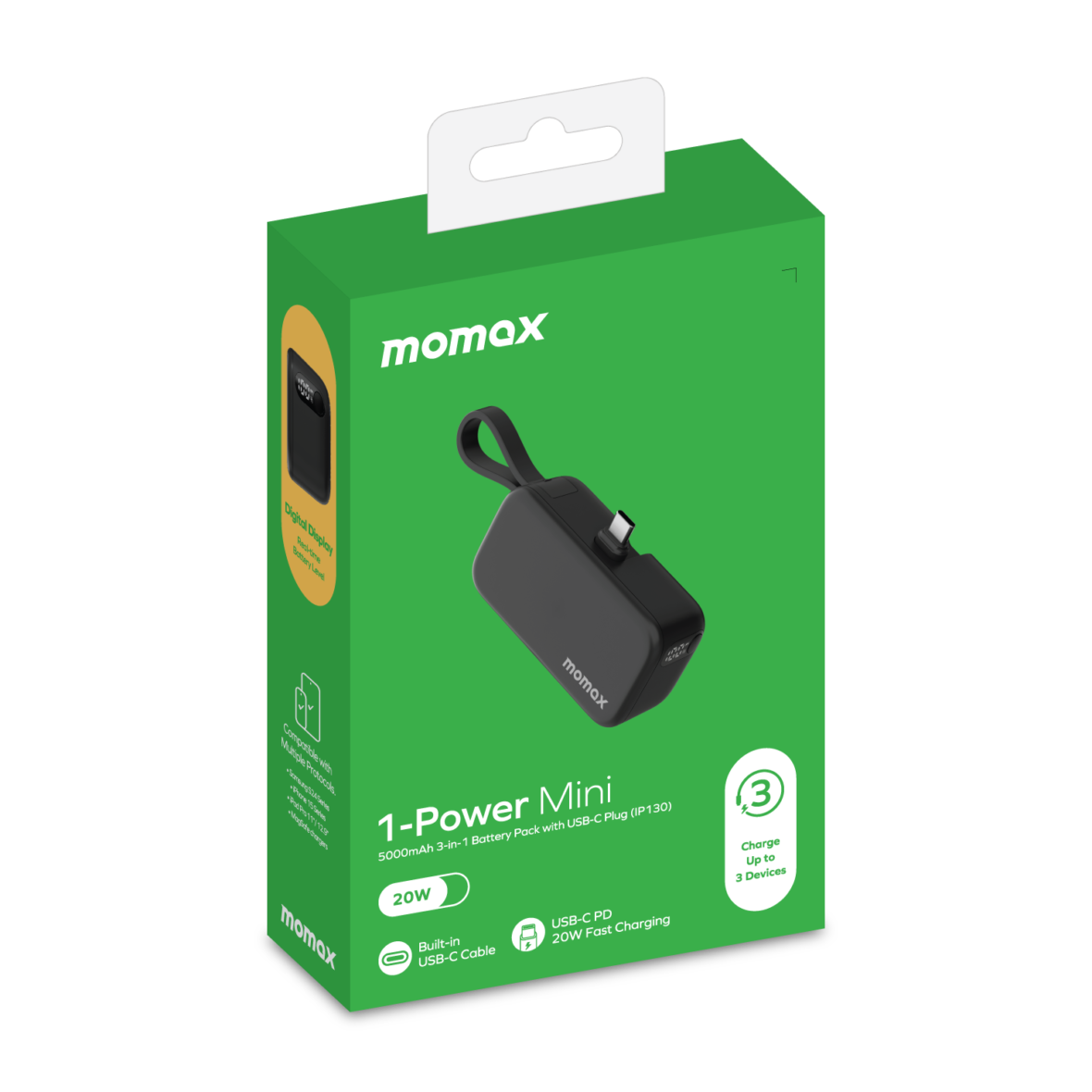 Momax 1-Power Mini 5000mAh 3合1 USB-C 流動電源 IP130-14
